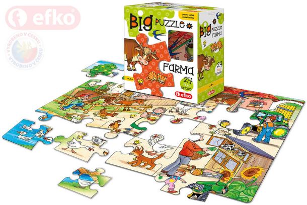 EFKO Baby Puzzle BIG Farma velké dílky skládačka set 24 dílků 68x47cm v krabici