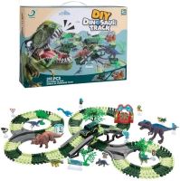 Dino dráha variabilní 217ks herní set s autíčkem a dinosaury na baterie Dino dráha variabilní 217ks herní set s autíčkem a dinosaury na baterie