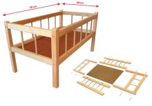 DŘEVO Postýlka dřevěná pro panenku 50x28 cm DŘEVO Postýlka dřevěná pro panenku 50x28 cm