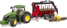 BRUDER 03154 John Deere 7R 350 set s přepravníkem na dřevo a 4 kládami BRUDER 03154 John Deere 7R 350 set s přepravníkem na dřevo a 4 kládami