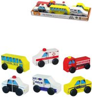 DŘEVO Autíčko baby 10cm set 6ks doplněk k vláčkodráze DŘEVO Autíčko baby 10cm set 6ks doplněk k vláčkodráze
