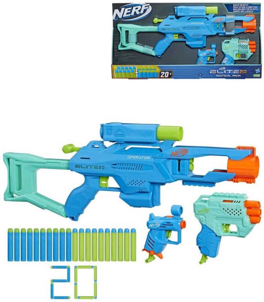 HASBRO NERF ELITE 2.0 Tactical Pack set 3x blaster + 20 šipek 3v1