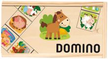 DŘEVO Hra Domino obrázkové zvířátka 28 kamenů DŘEVO Hra Domino obrázkové zvířátka 28 kamenů