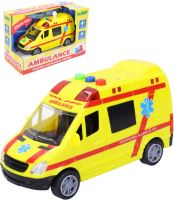 Auto sanitka 14,5cm žlutá ambulance na baterie Světlo Zvuk plast Auto sanitka 14,5cm žlutá ambulance na baterie Světlo Zvuk plast