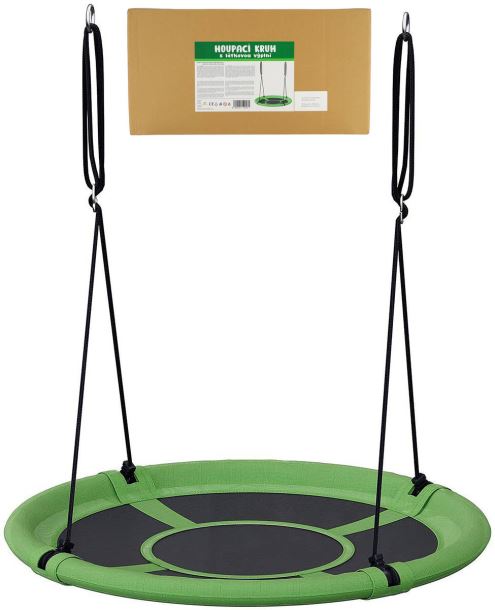 Houpací kruh závěsný zelený 100cm dětská houpačka látková výplň